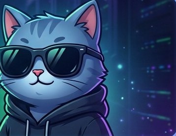 The Revive cat in sunglasses and a hoodie
